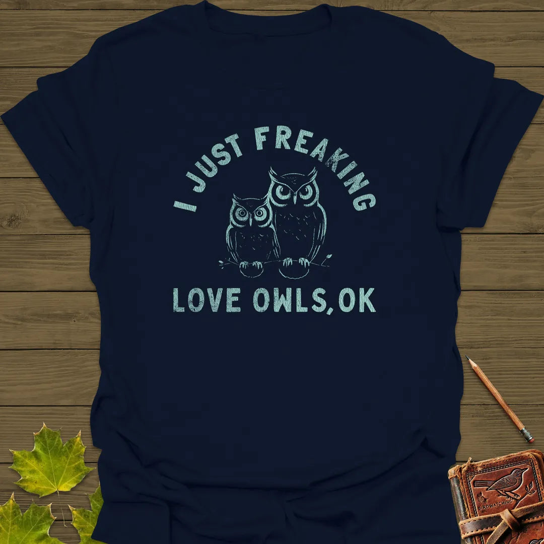 Freaking Love Owls T-Shirt Navy