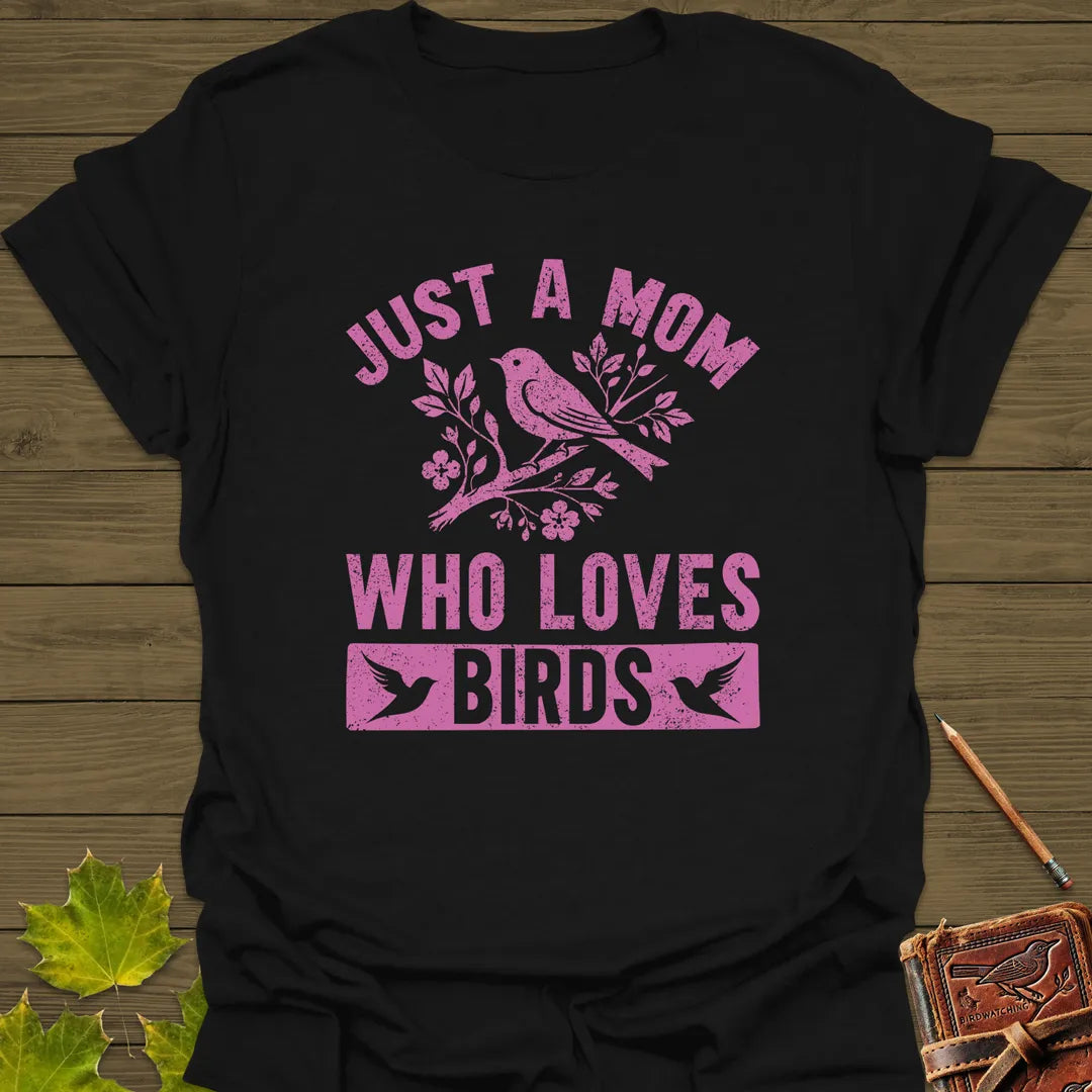 Mom Who Loves Birds T-Shirt Black