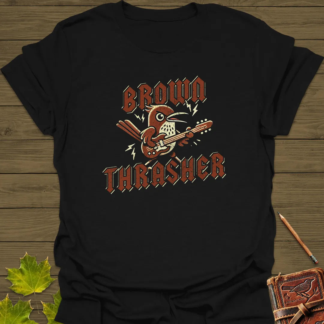 Brown Thrasher T-Shirt Black