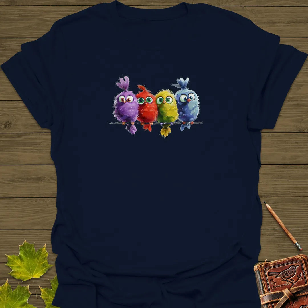 Feathered Friends Bird T-Shirt Navy