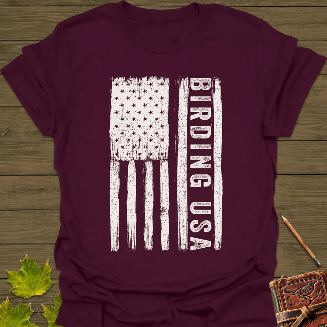 Birding USA T-Shirt Maroon