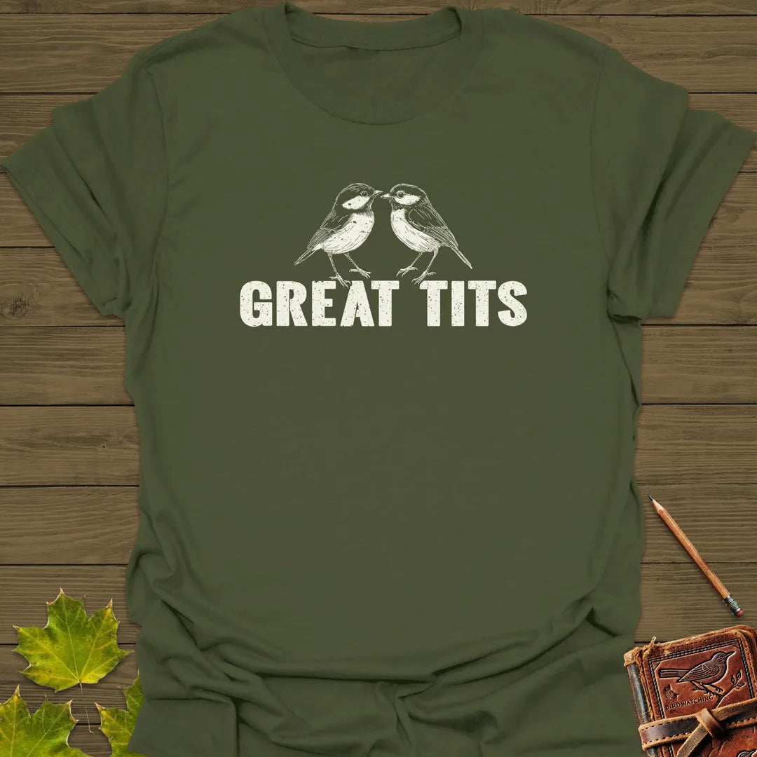 Great Tits T-Shirt Military Green