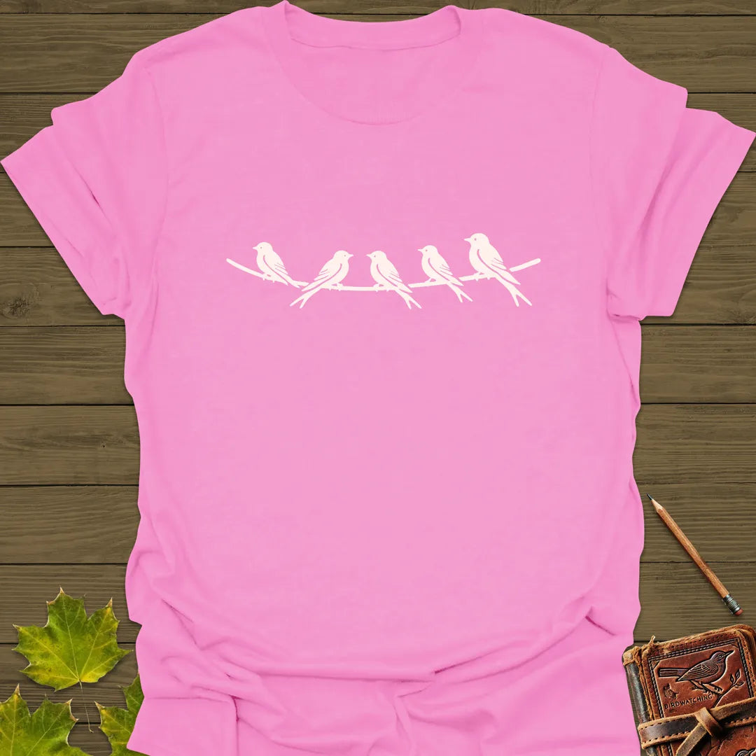 Elegant Perch Bird Silhouette T-Shirt Azalea