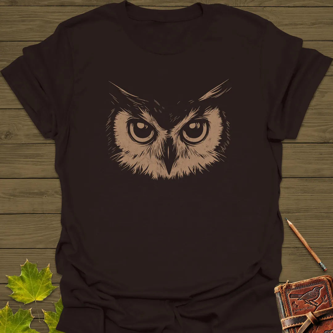 Night Vision Owl T-Shirt Dark Chocolate