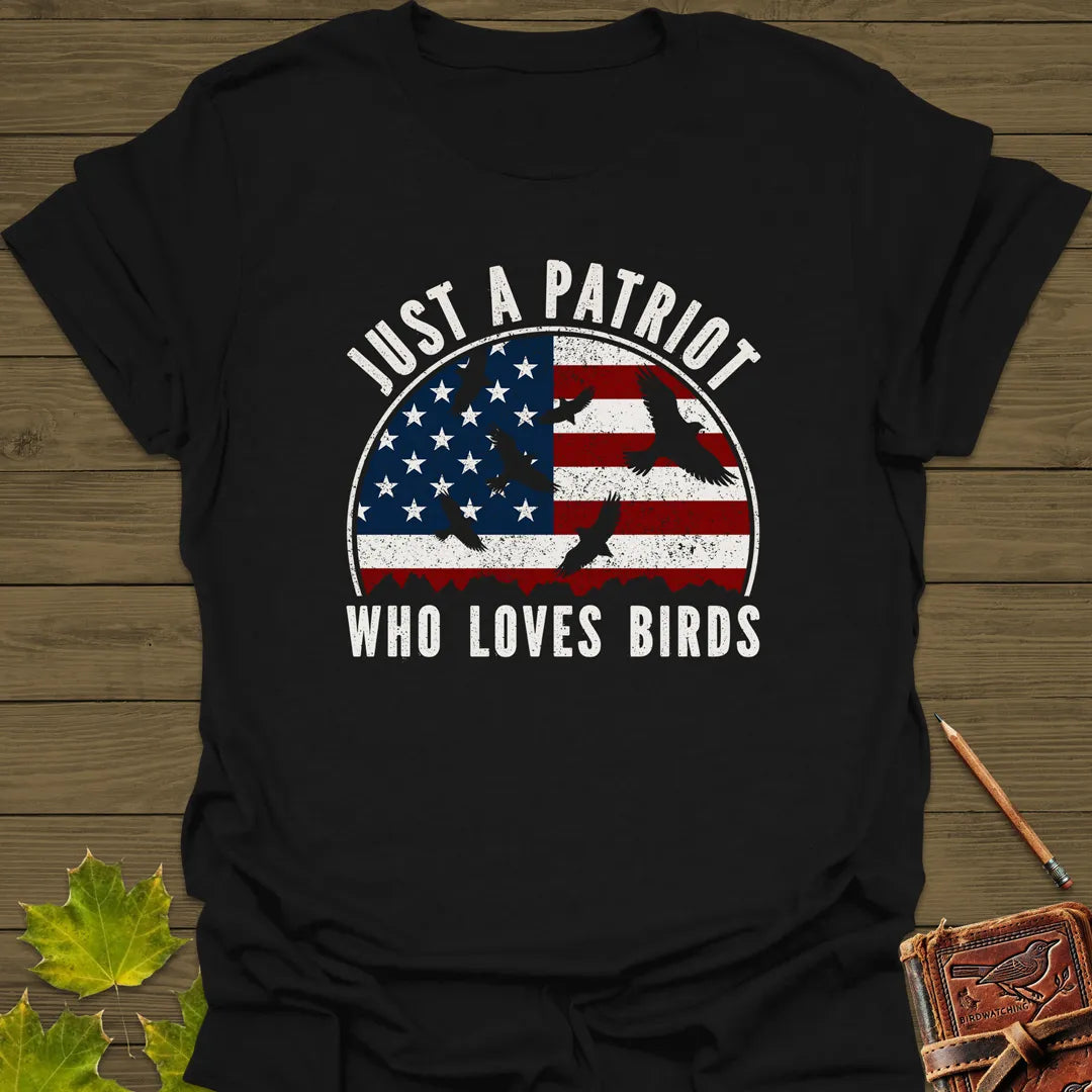 Patriot Who Loves Birds T-Shirt Black