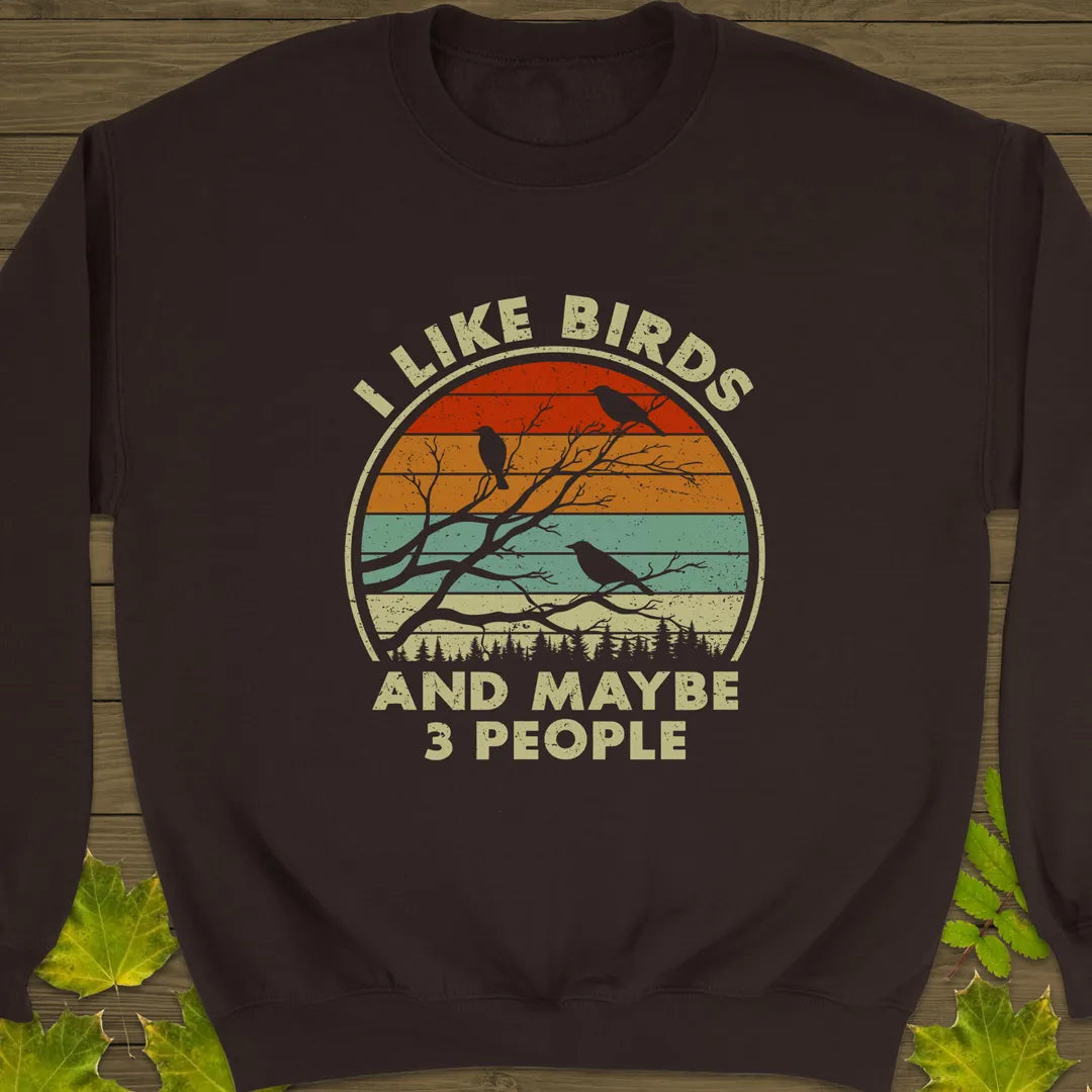 I Like Birds Crewneck Sweatshirt Dark Chocolate