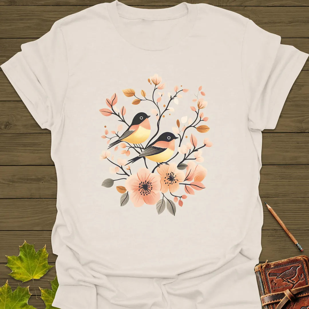 Nature's Melody Bird Art T-Shirt Natural