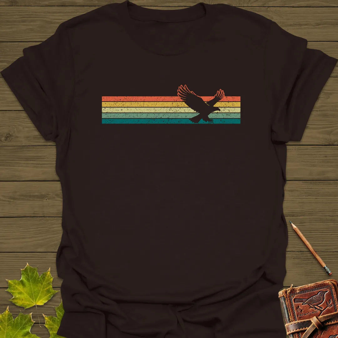 Retro Stripe Eagle T-Shirt Dark Chocolate