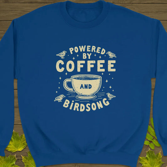 Coffee and Birdsong Crewneck Sweatshirt Royal