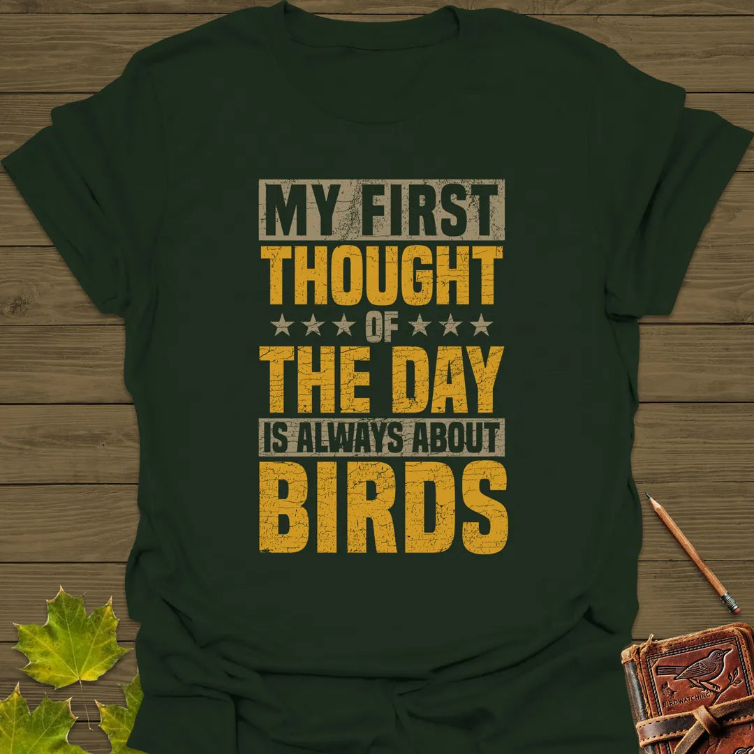 First Thought Is Birds T-Shirt Forest Green