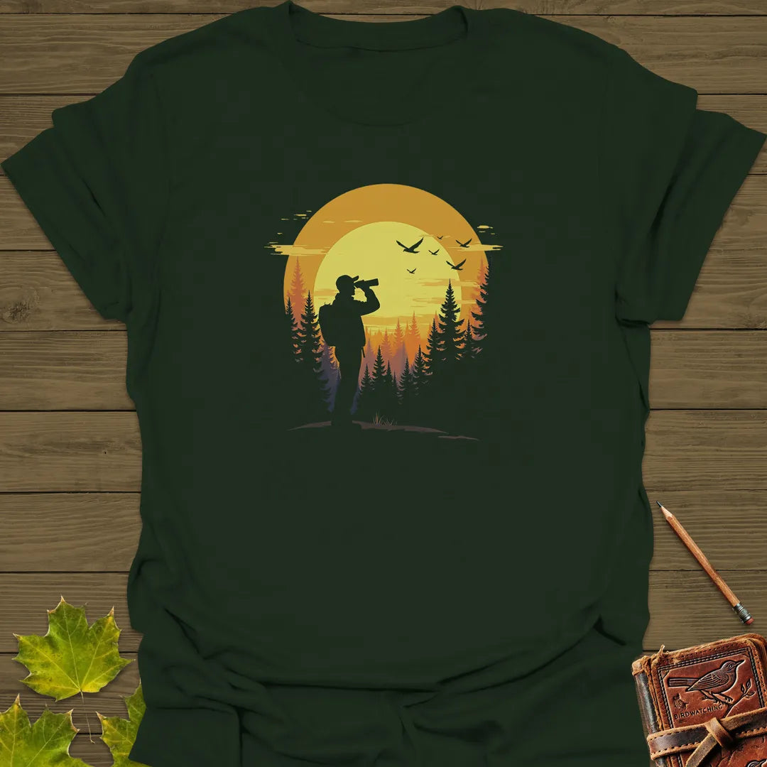 Birdwatcher’s Sunset T-Shirt Forest Green