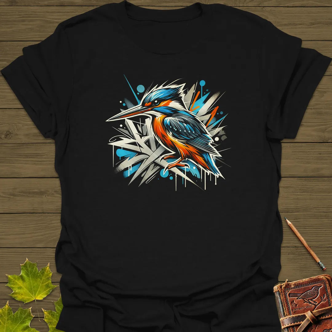 Urban Wildlife Kingfisher T-Shirt Black