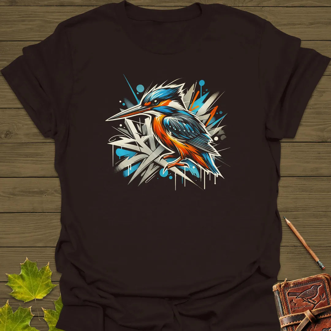 Urban Wildlife Kingfisher T-Shirt Dark Chocolate