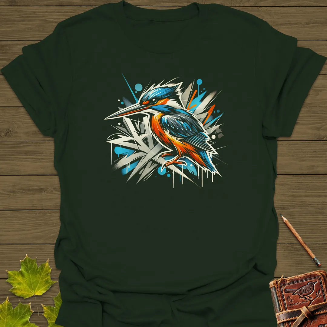 Urban Wildlife Kingfisher T-Shirt Forest Green