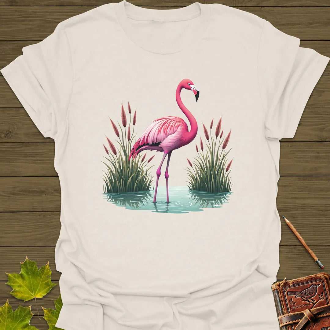 Tropical Dreams Flamingo T-Shirt Natural