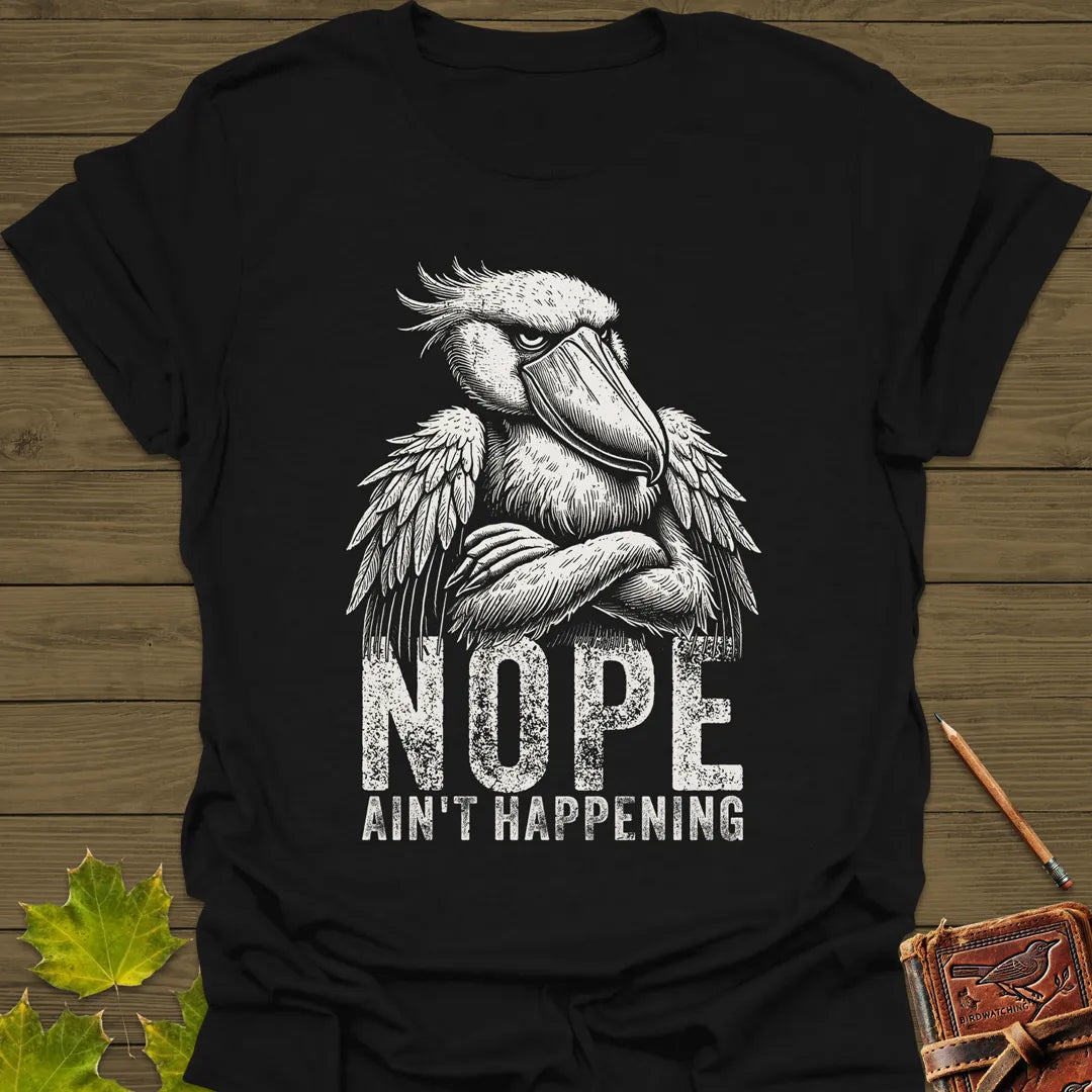 Nope - Grumpy Stork T-Shirt Black