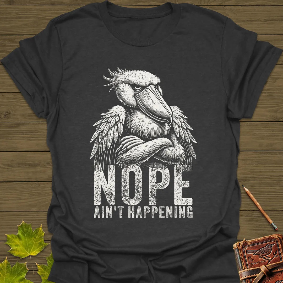 Nope - Grumpy Stork T-Shirt Dark Heather