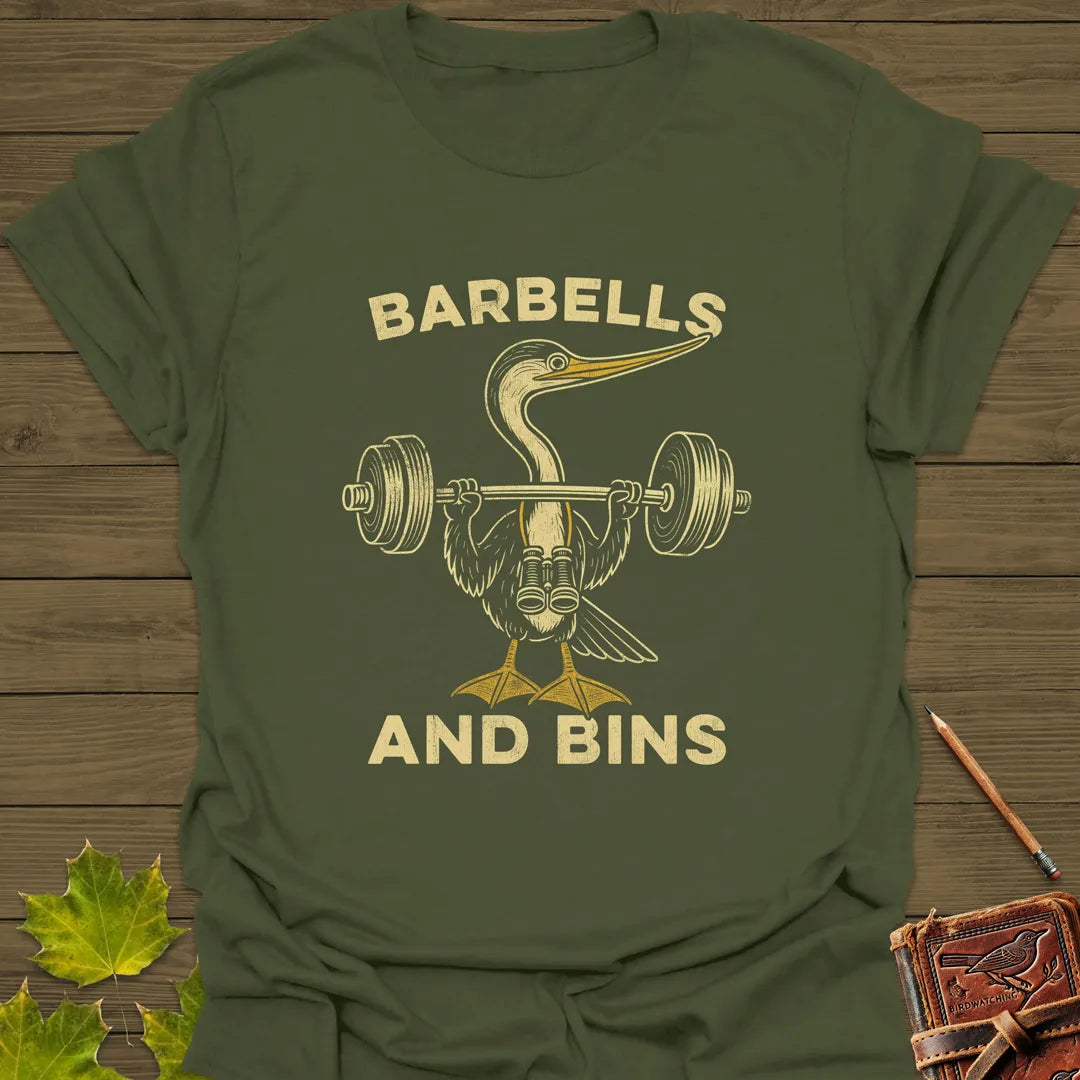 Barbells and Bins T-Shirt Military Green
