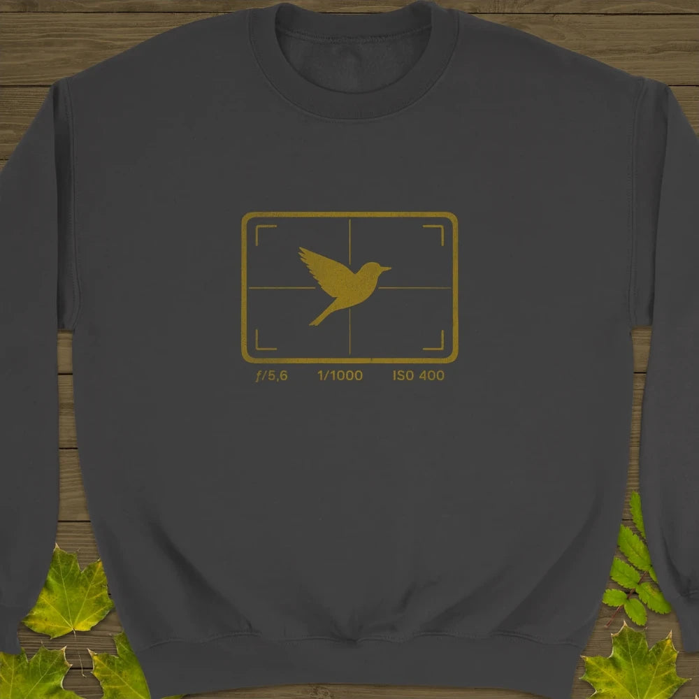 ISO 400 Bird Photography Crewneck Sweatshirt Charcoal