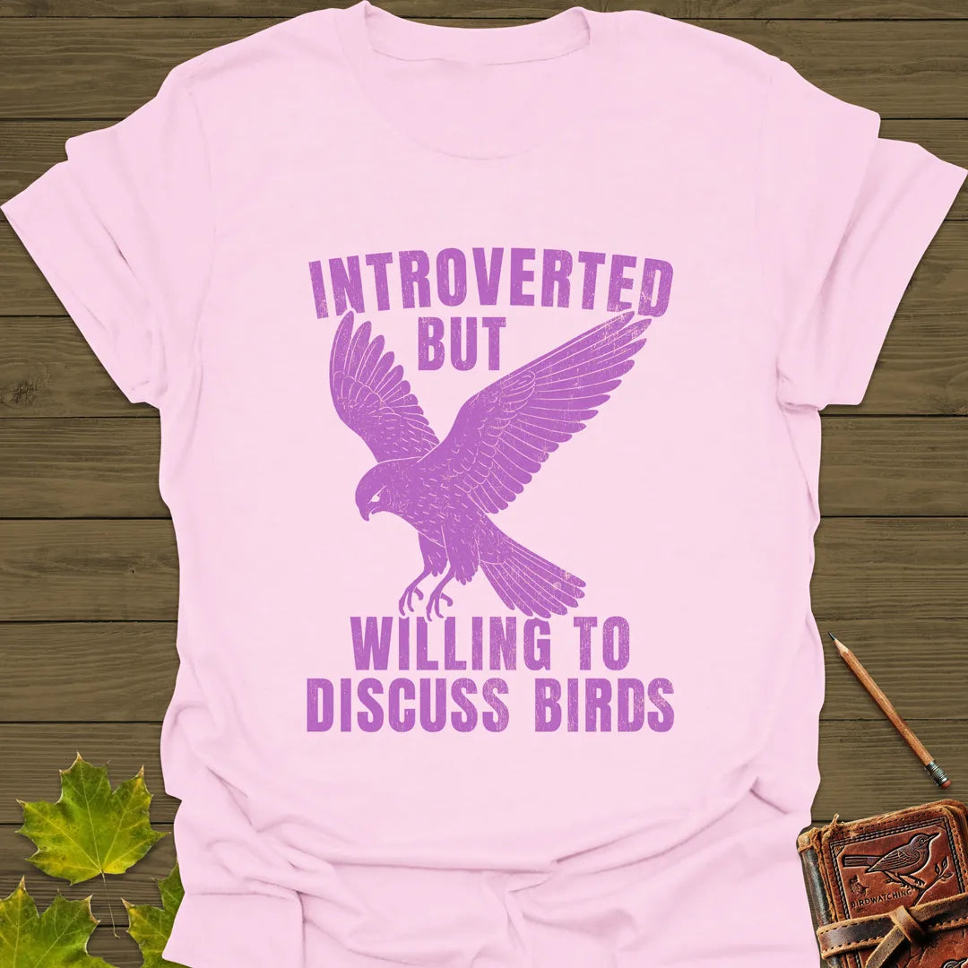 Willing To Discuss Birds T-Shirt Light Pink