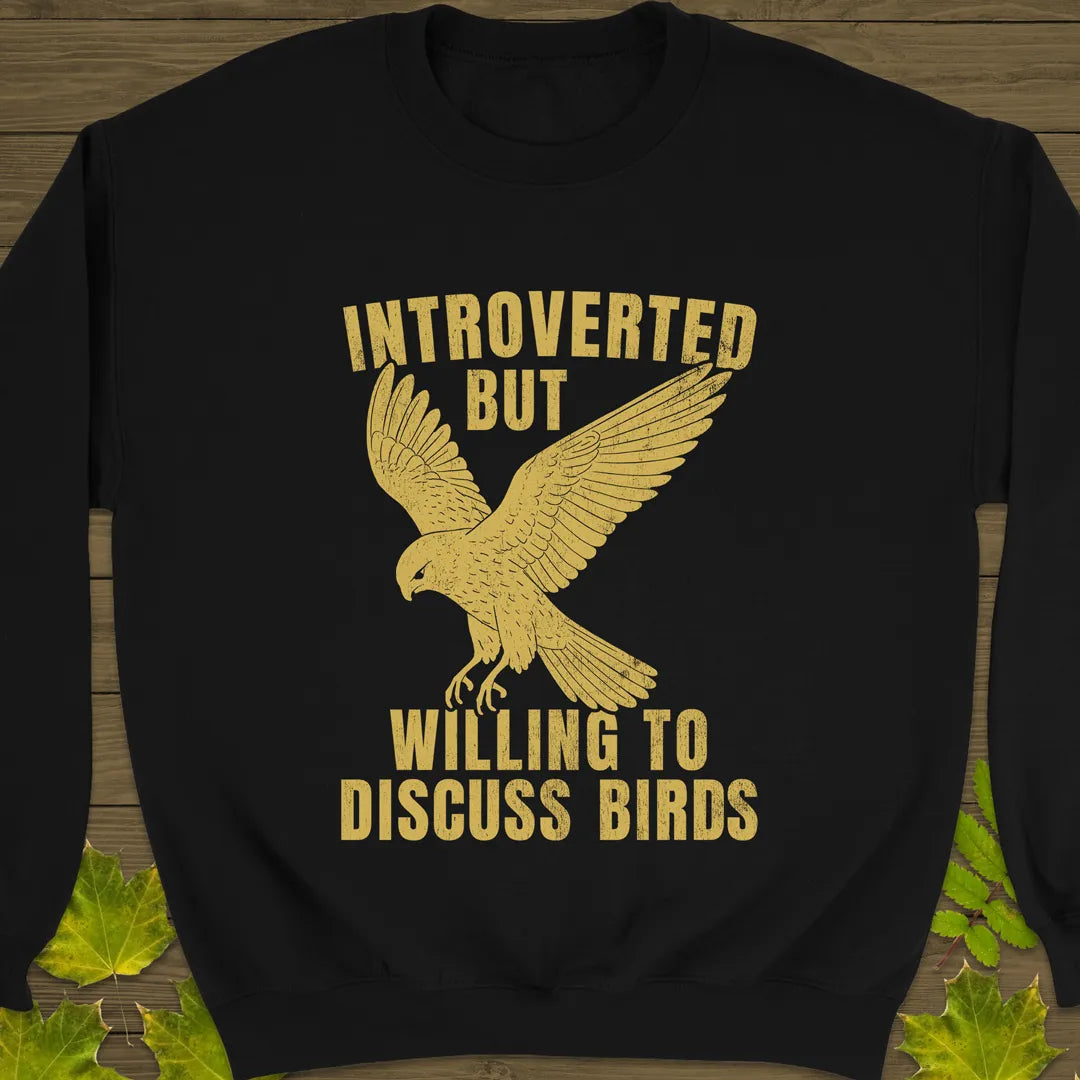 Willing To Discuss Birds Crewneck Sweatshirt Black