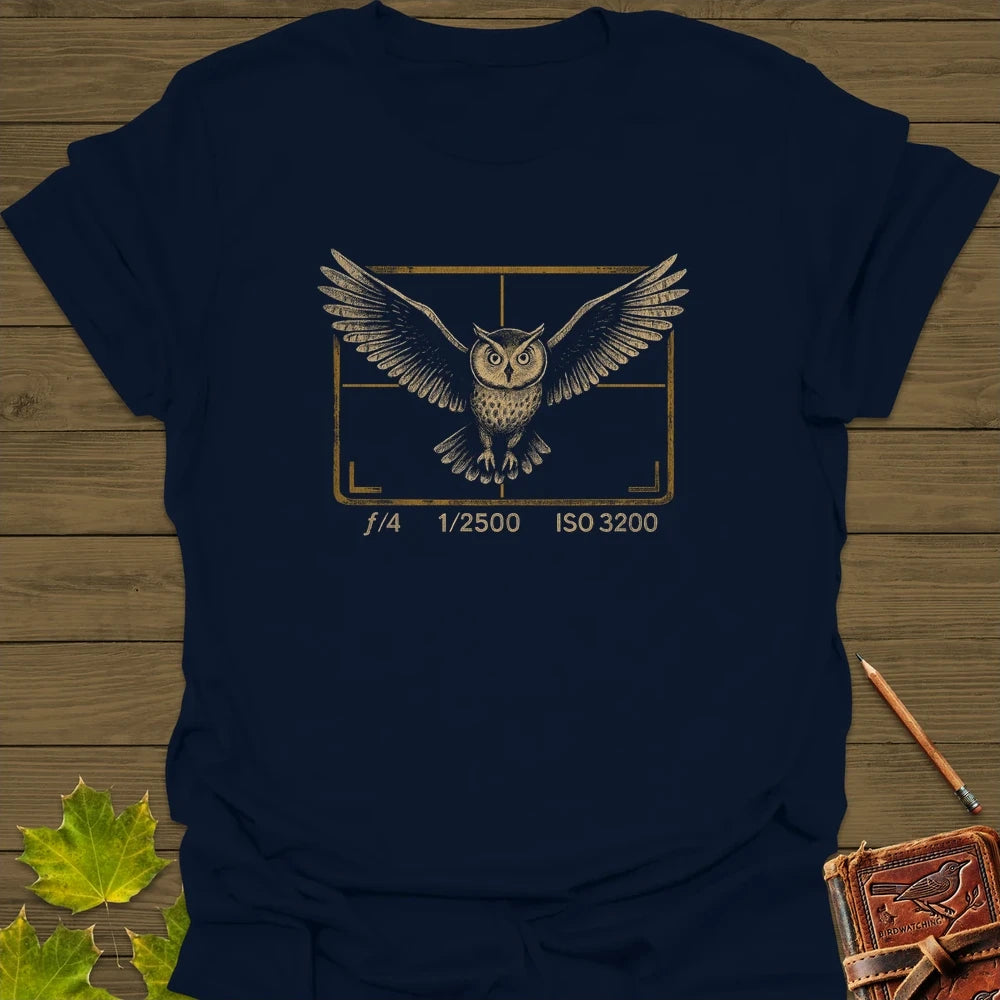 Owl and Camera Frame T-Shirt Navy
