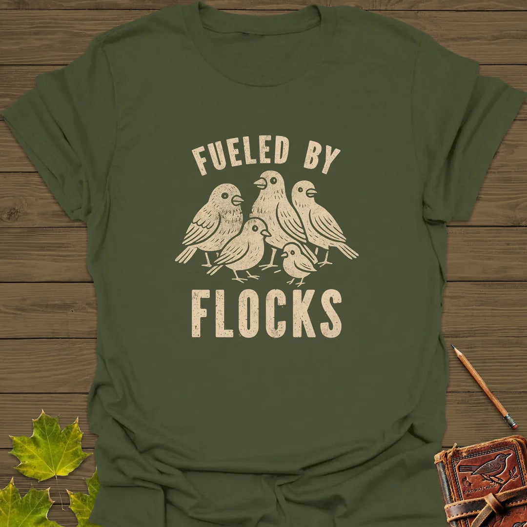 Fueled By Flocks T-Shirt Military Green