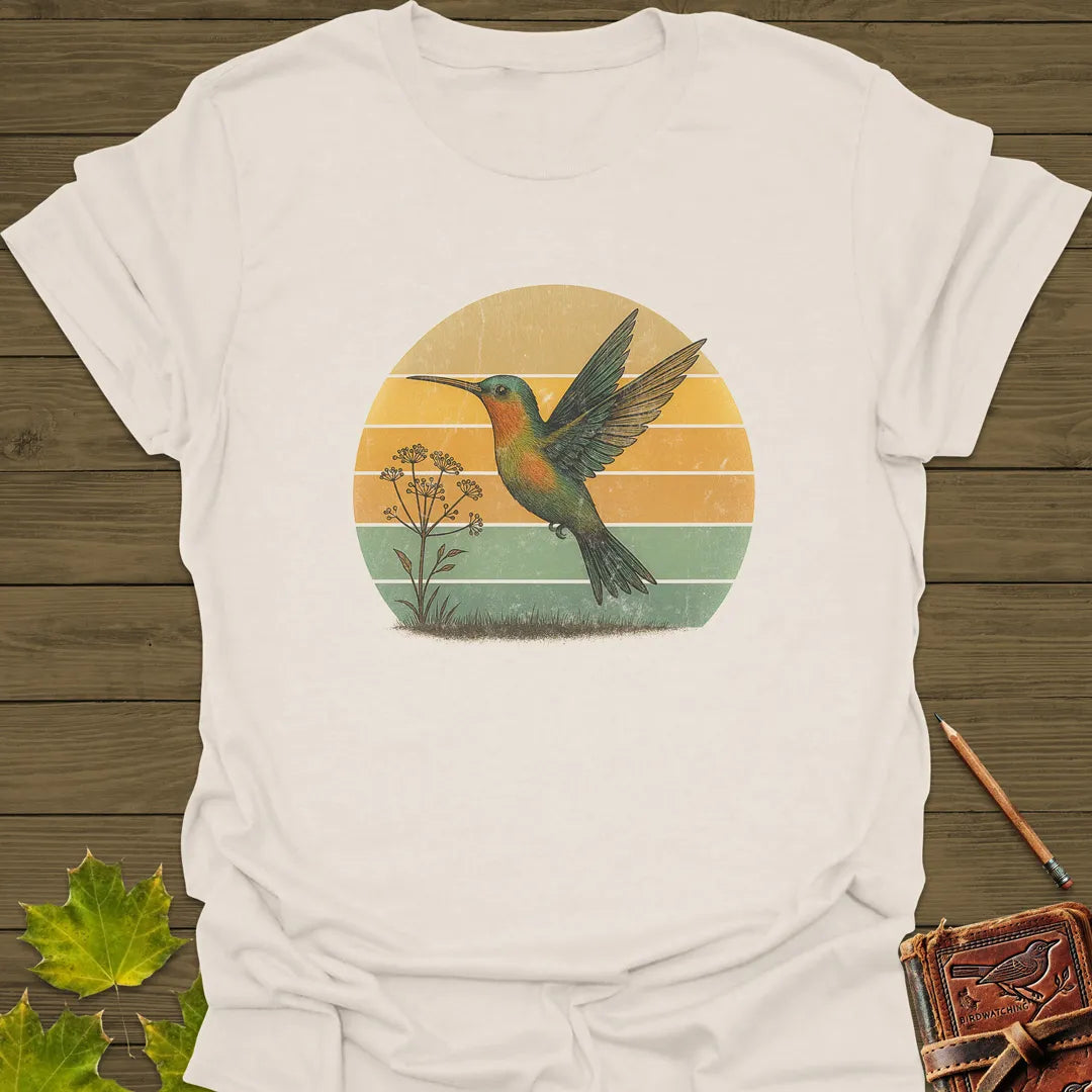 Vintage Hummingbird Sunset T-Shirt Natural