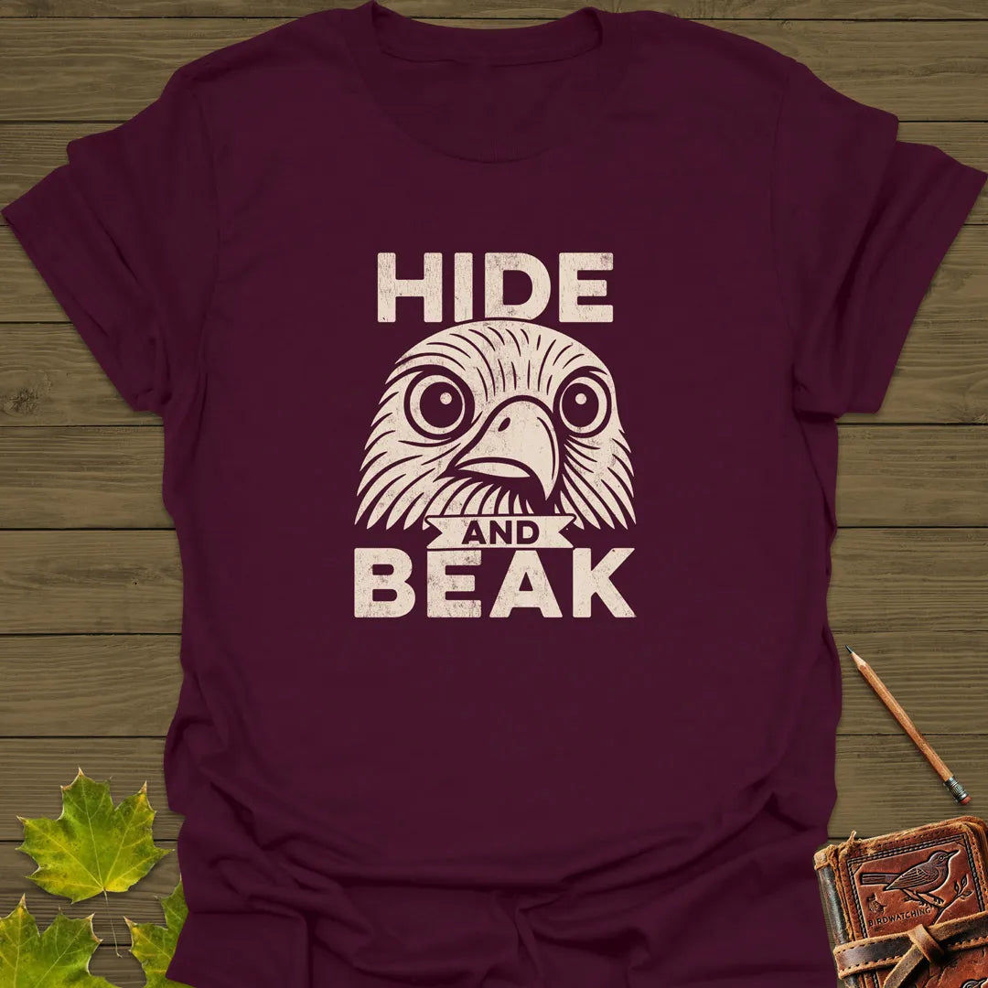 Hide and Beak T-Shirt Maroon