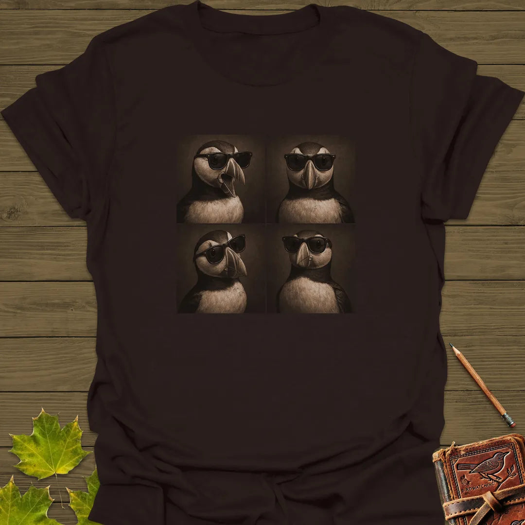 Photo Booth Puffin T-Shirt Dark Chocolate