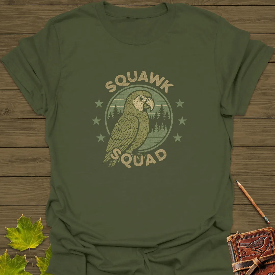 Squawk Squad T-Shirt Military Green