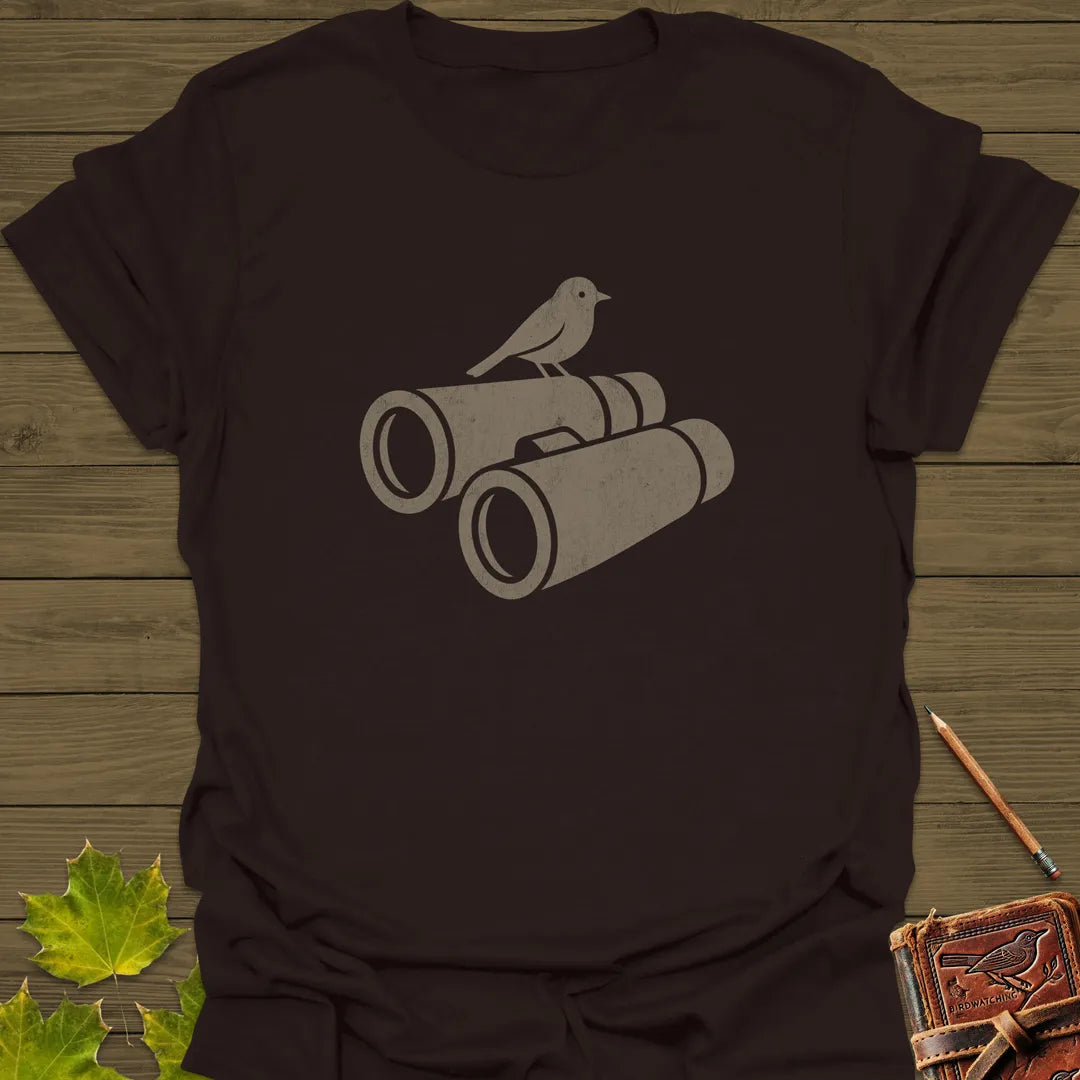 Bird on Bins T-Shirt Dark Chocolate