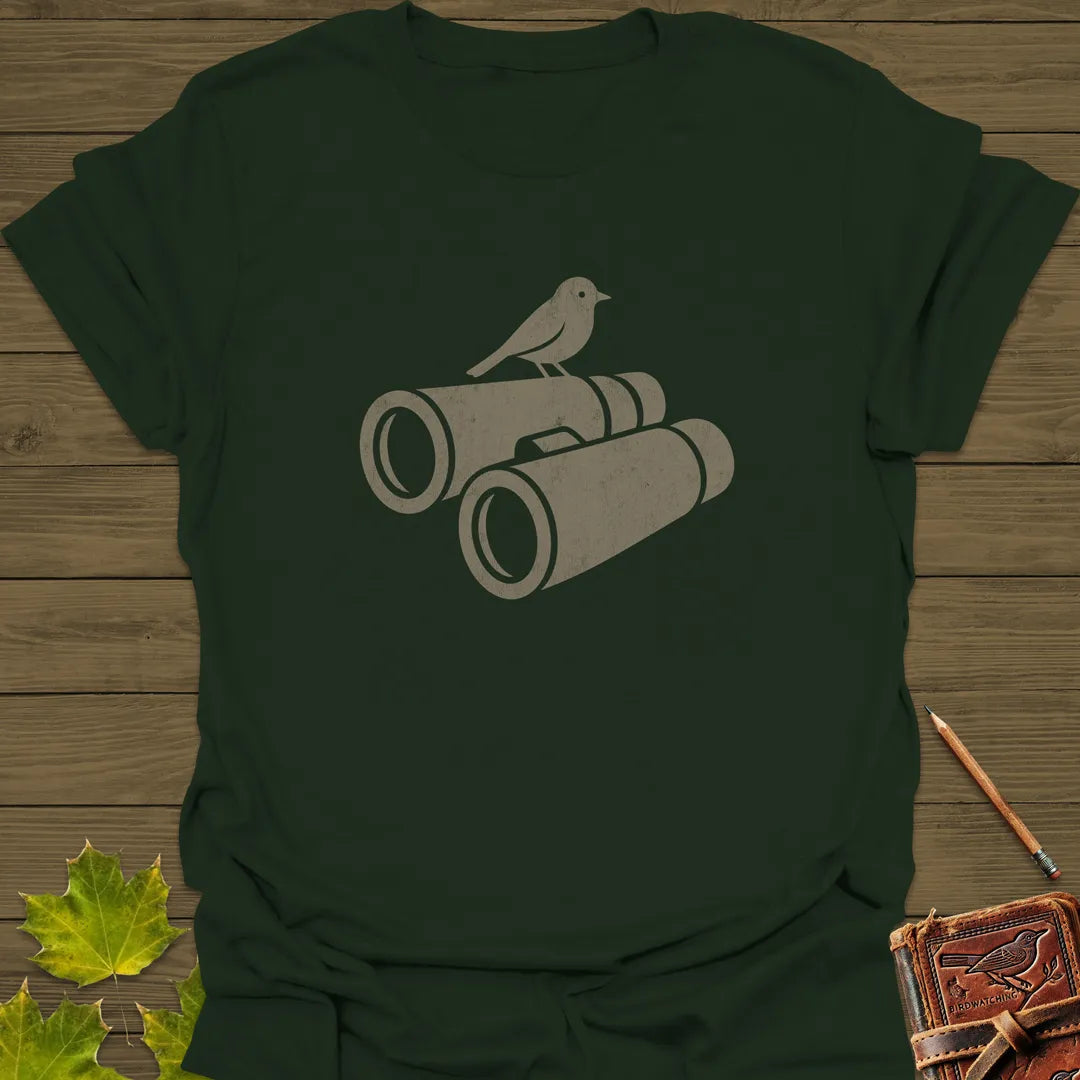 Bird on Bins T-Shirt Forest Green