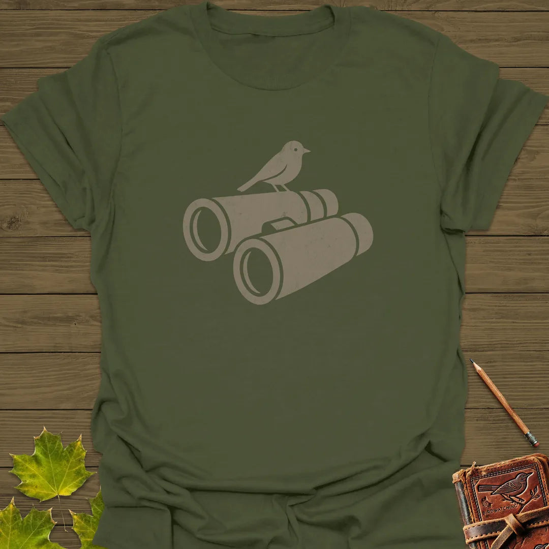 Bird on Bins T-Shirt Military Green