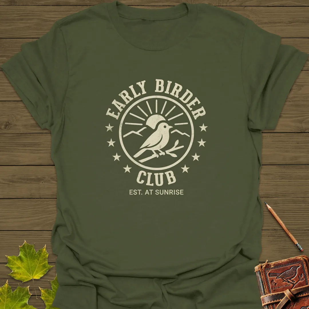 Early Birder Club T-Shirt Military Green