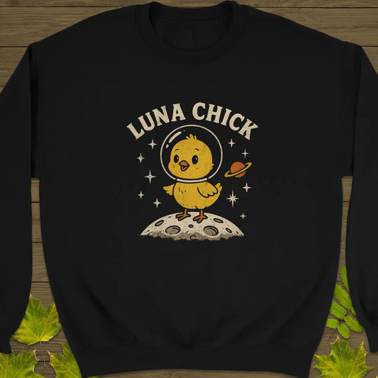 Luna Chick Crewneck Sweatshirt Black