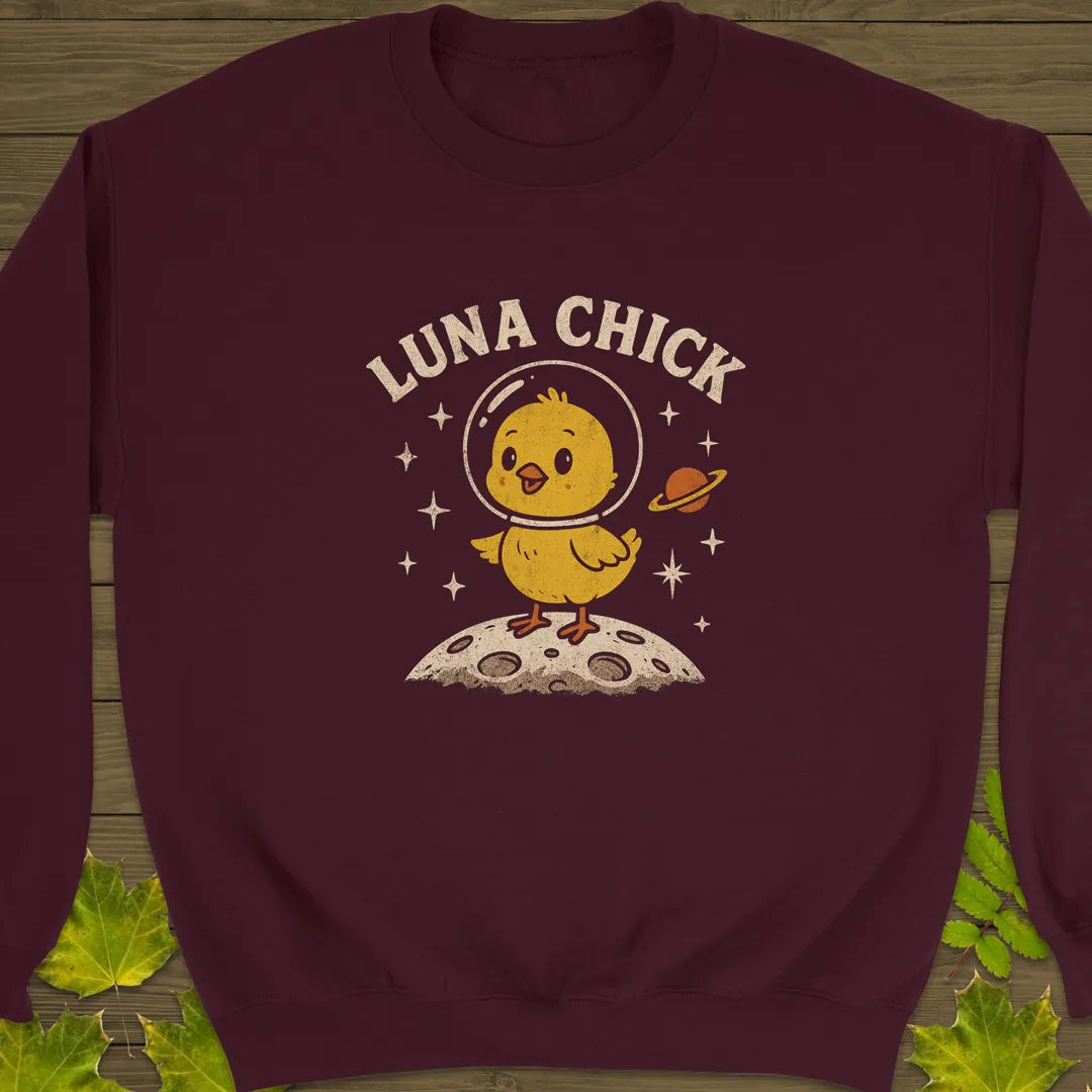 Luna Chick Crewneck Sweatshirt Maroon