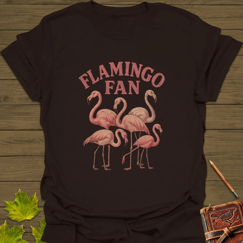 Flamingo Fan T-Shirt Dark Chocolate