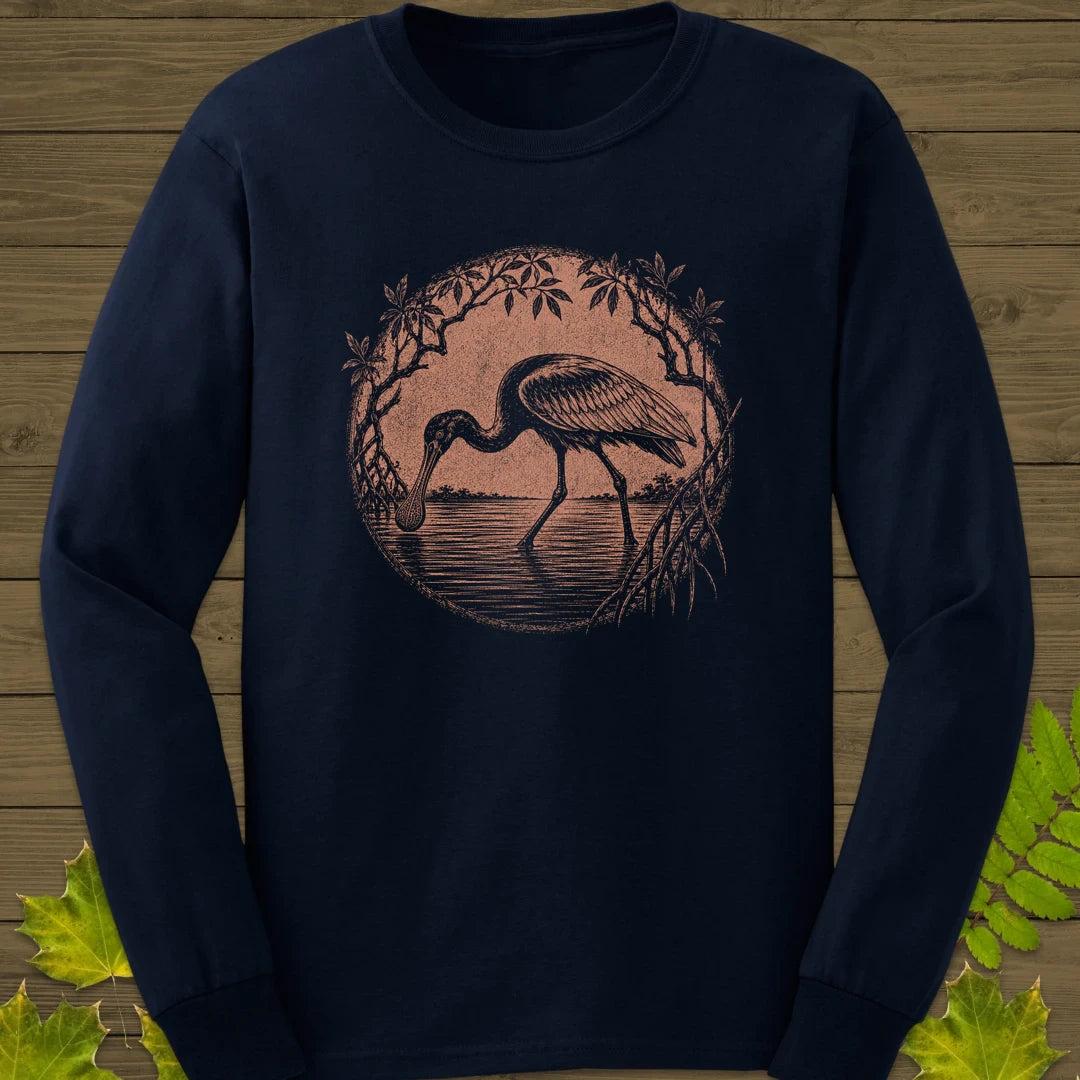 Mangrove Spoonbill Long Sleeve Navy