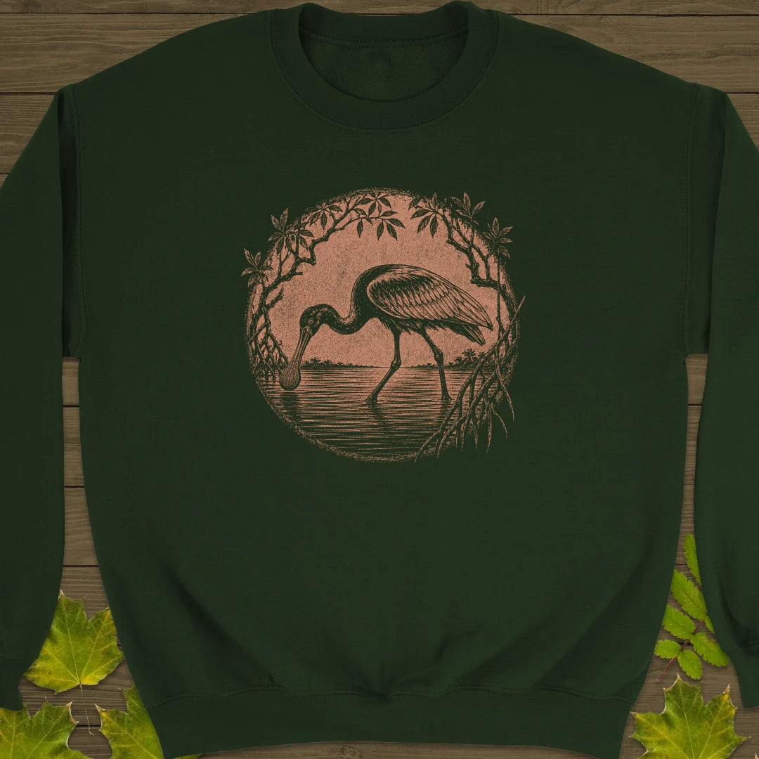 Mangrove Spoonbill Sweatshirt Forest Green