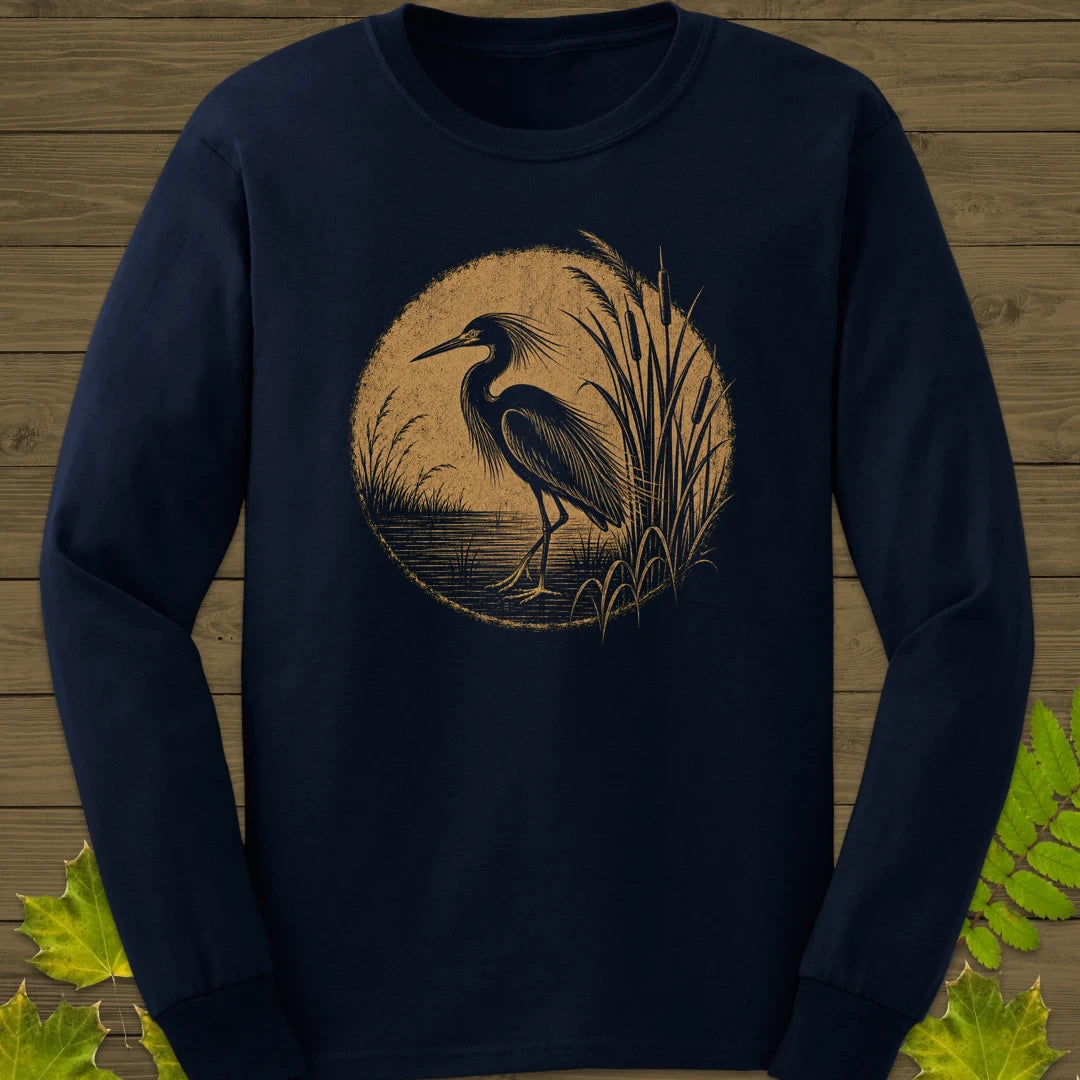 Marsh Egret Long Sleeve Navy