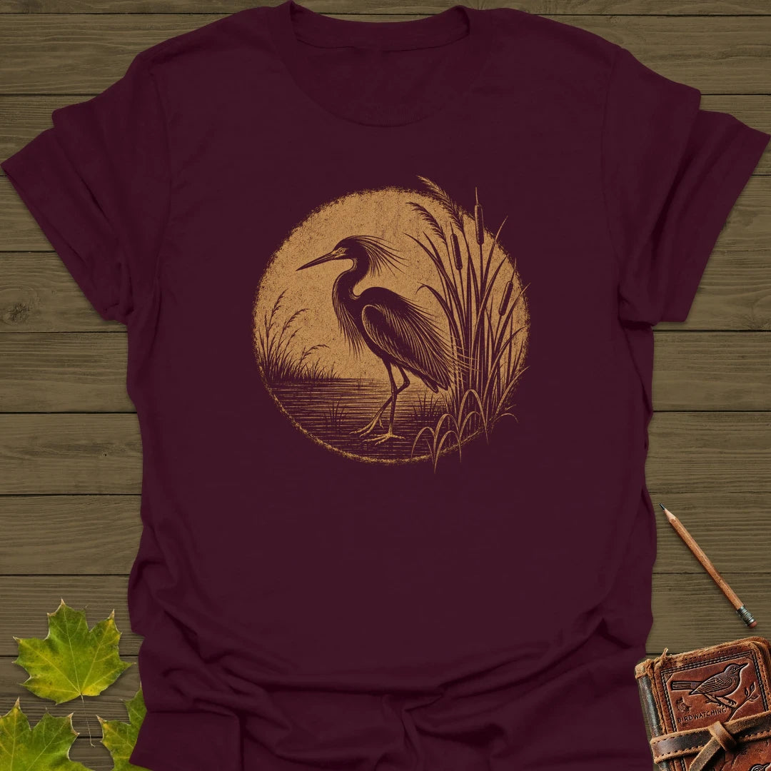 Marsh Egret T-Shirt Maroon