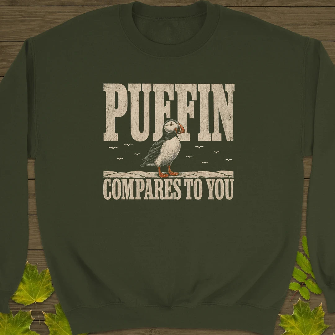 Puffin Compares Sweatshirt Military Green