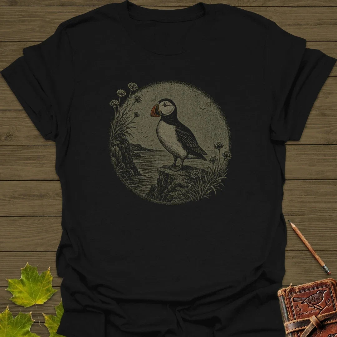 Cliff Puffin T-Shirt in Black
