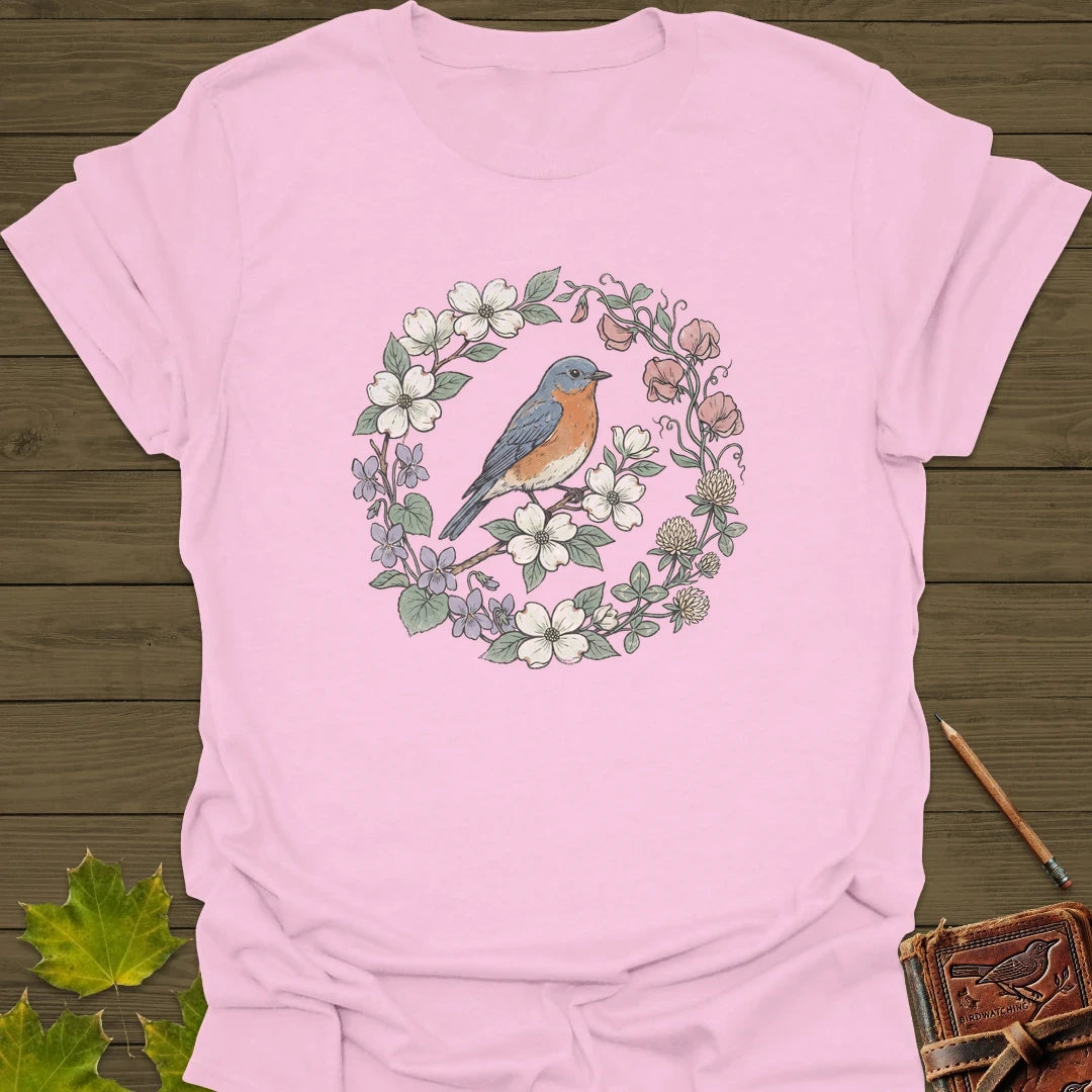 Blue & Bloom T-Shirt Light Pink