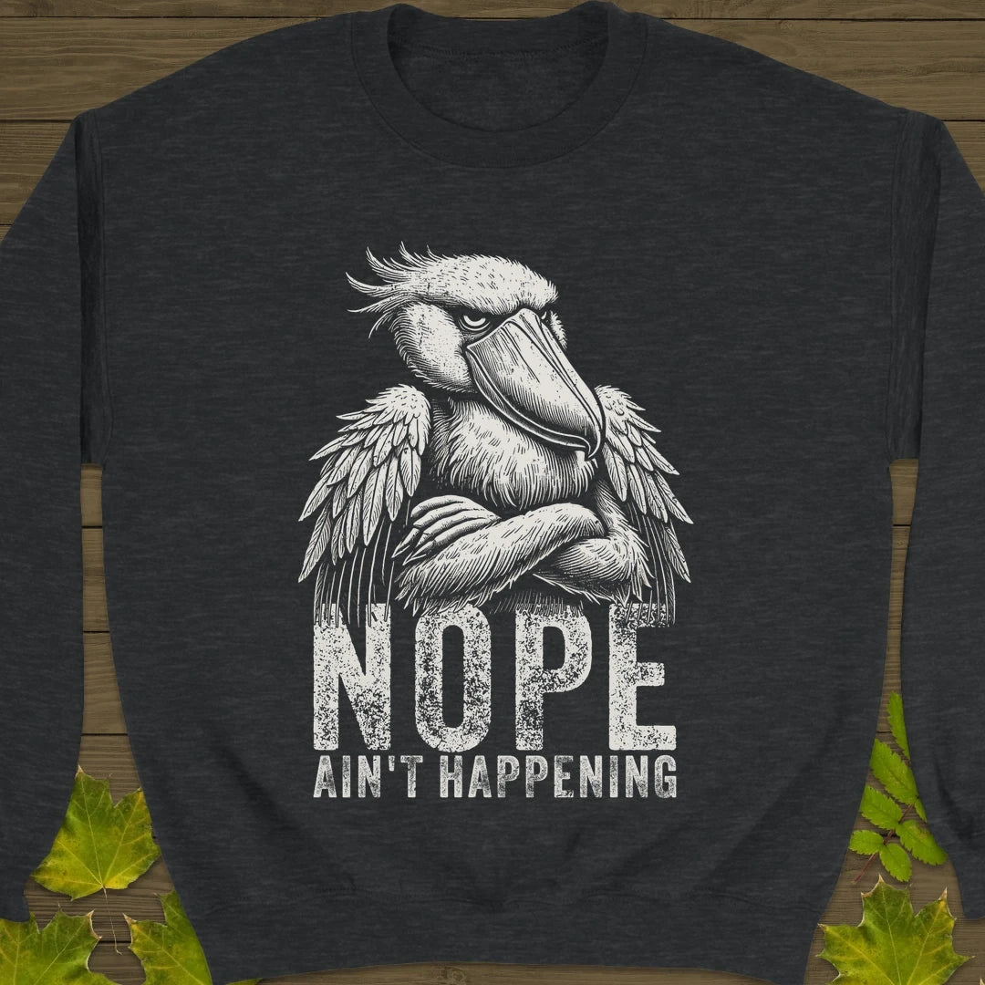 Nope Stork Sweatshirt Dark Heather