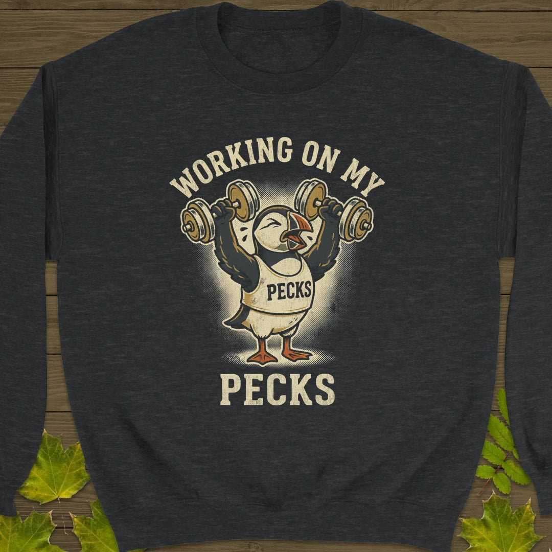Working My Pecks Sweatshirt Dark Heather