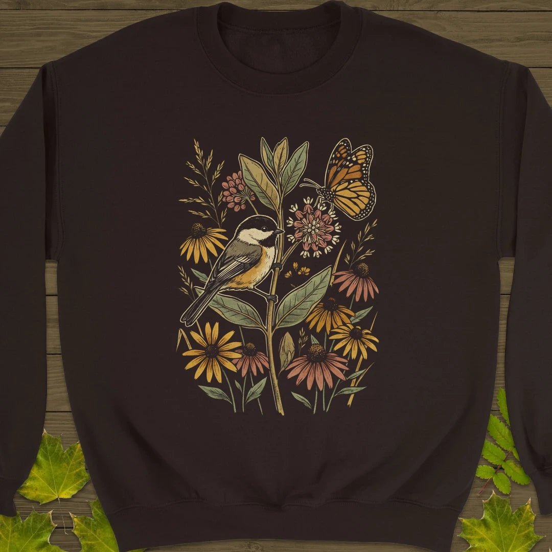 Garden Visitors Sweatshirt Dark Chocolate