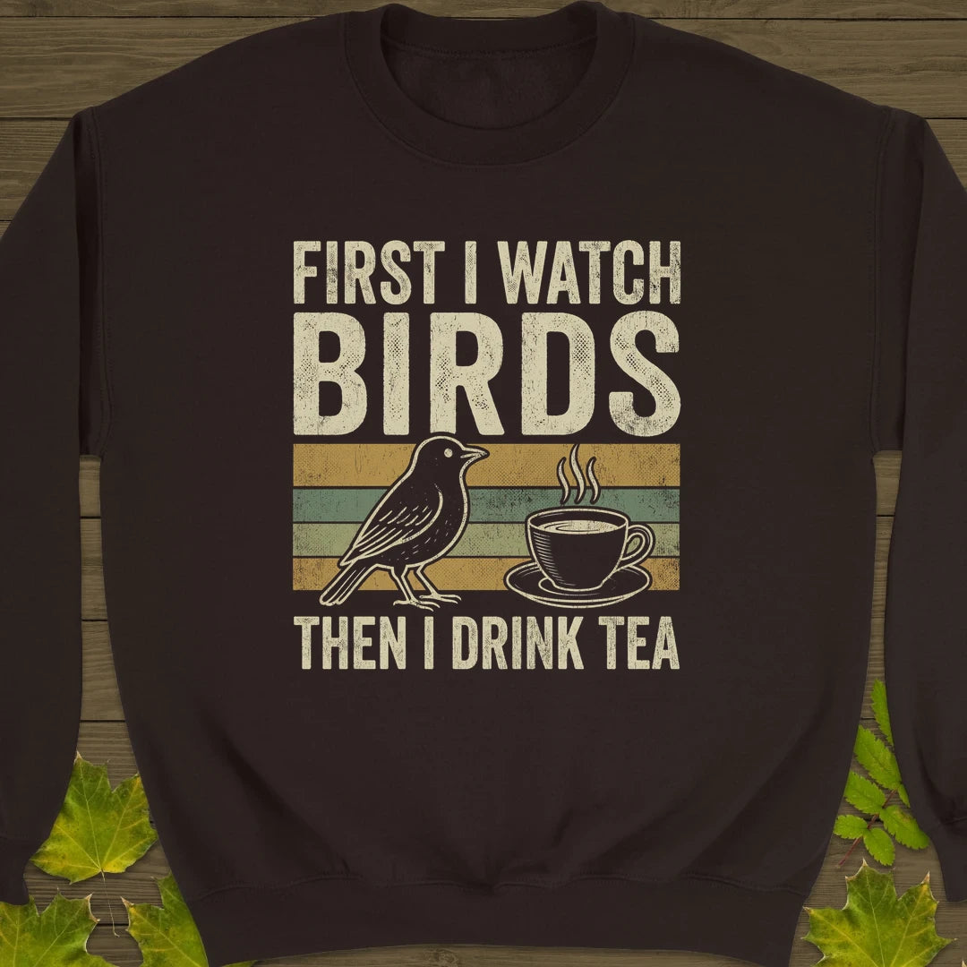 Birds Then Tea Sweatshirt Dark Chocolate