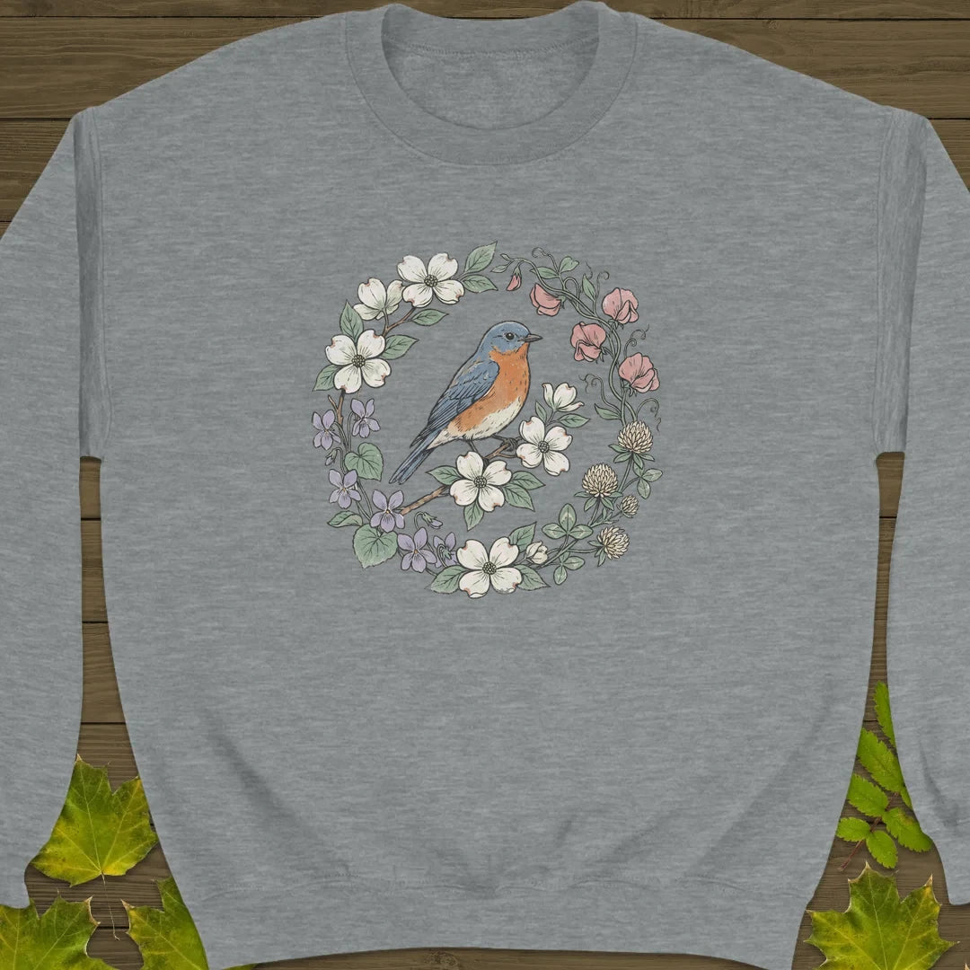 Blue & Bloom Sweatshirt Sport Grey